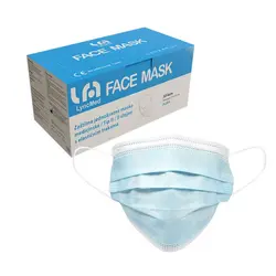  Kirurške maske TIP II, troslojne s gumicom, boja PLAVA - Lyncmed - 500 kom 
