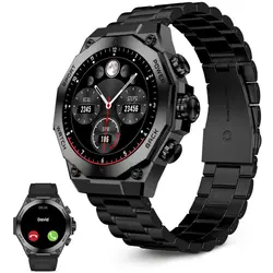 KSIX smartwatch Titanium, AMOLED 1,43” zaslon, 2 remena, 5 dana aut., crni 