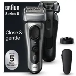Braun Series 8 8517s električni brijaći aparat s postoljem za punjenje - galvano srebrni + POKLON Set za roštilj 