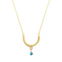 Tradicionalni nakit Konavolska ogrlica - Yellow Gold pozlata 24K sa tirkizom 