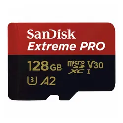 SanDisk Extreme PRO microSDXC 128GB + SD adapter do 200MB/s & 90MB/sA2 C10 V30 UHS-I U3 