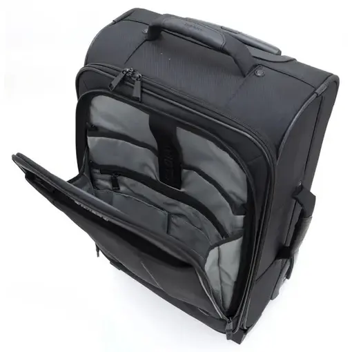 putni kofer za kabinu crni + pretinac za laptop 17“ The Connaisseu
