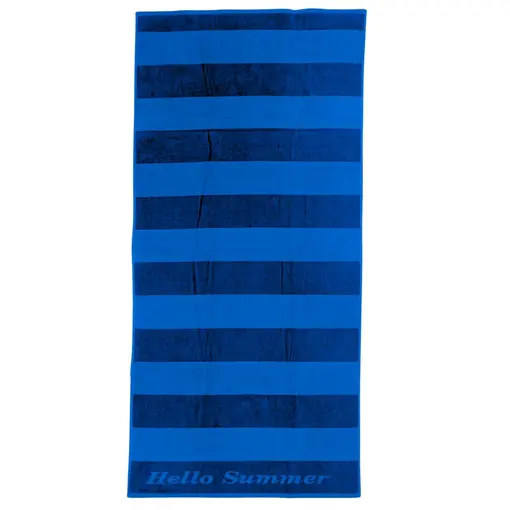 prugasti ručnik za plažu - plavi, 85x180 cm