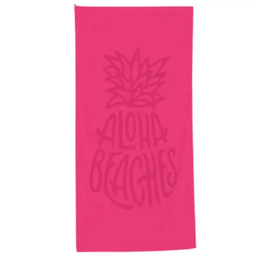 jednobojni ručnik za plažu - Aloha, rozi, 70x150 cm