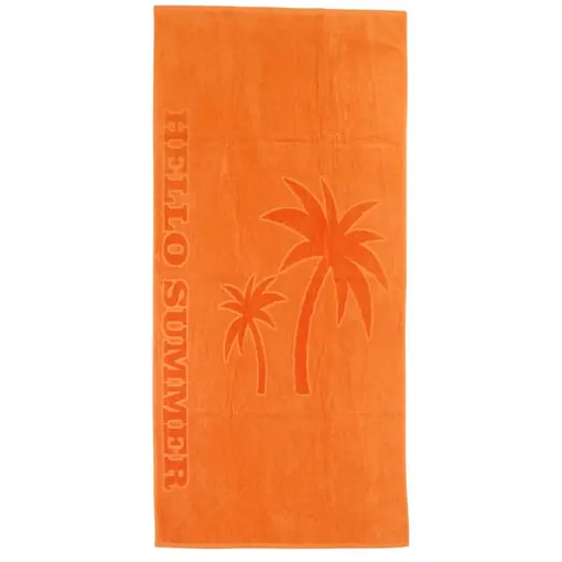 jednobojni ručnik za plažu - Palma,  narančasti, 85x180 cm