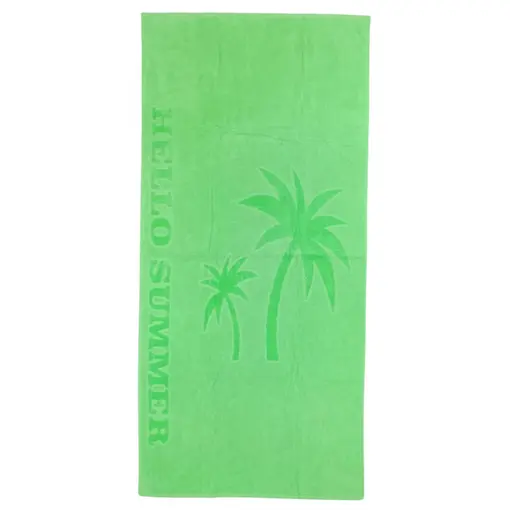 jednobojni ručnik za plažu - Palma,  zeleni 85x180 cm