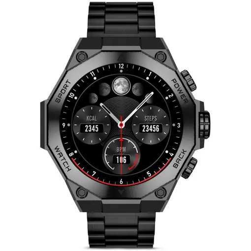 smartwatch Titanium, AMOLED 1,43” zaslon, 2 remena, 5 dana aut., crni